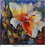 Joyful Lily-2, Dye on Silk